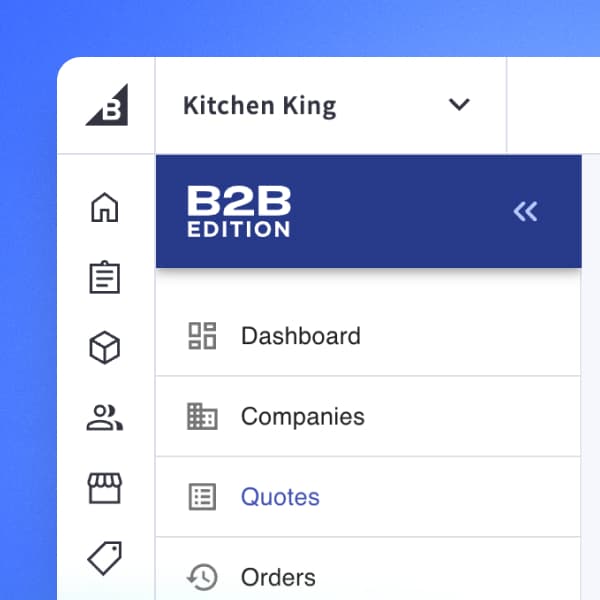 image with bigcommerce product dashboard highlighting B2B edition 